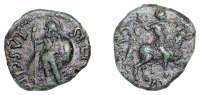 British Iron Age, CATUVELLAUNI and TRINOVANTES, Cunobelin (c. AD 8-41), bronze Unit, Warriors type, warrior on horse...