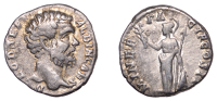 Clodius Albinus (195-197), Denarius, 194-5, bare head right, d clod sept albin caes around, rev. Minerva, helmeted,...