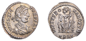 Flavius Victor (387-388), Siliqua, Trier, 383-88, pearl-diademed, draped and cuirassed right, d n fl vic-tor p f avg...