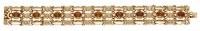 A fancy-link bracelet, the three-row strap of with faceted and textured links, set with oval mixed-cut orange...