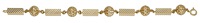 A fancy-link bracelet, composed of textured batons and openwork beads, Italian assay mark, stamped ‘750’, length...