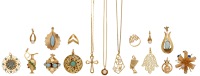 A collection of jewellery, to include a gem-set starburst pendant by Ponzalli & Chini, Italian assay mark, stamped...