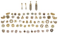 A collection of ear studs, to include gem-set, bicolour and textured examples, etc., various lengths. (Quantity)	...