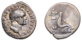 Vespasian (69-79), Denarius, 69-70, laureate head right, imp caesar vespasianvs avg around, rev. Judaea seated...