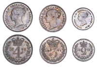 Victoria (1837-1901), ‘Partial’ Maundy Set, 1878, comprising Fourpence, Threepence, and Twopence (ESC 3531; S...