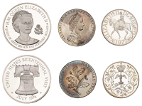 Visit of Elizabeth II to the USA, on the occasion of their Bicentennial Celebrations, 1976, a silver medal by the...