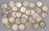 Miscellaneous British Shillings in .925 (2) and .500 (30), various dates [32]. Fair or better	 £100-£120