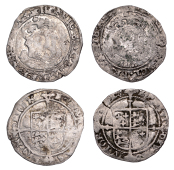 Henry VIII, Posthumous coinage, Groat, Southwark, mm. E on rev. only, bust 5, Roman lettering, crescents in forks,...