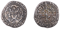 Edward IV (Second reign, 1471-1483), Halfgroat, Canterbury, Abp. Thomas Bourchier, type XVIIIb, mm. rose, c on...