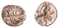 British Iron Age, CATUVELLAUNI, Tasciovanus (c. 25 BC - AD 10), gold Quarter-Stater, Tasci type, crossed wreaths,...
