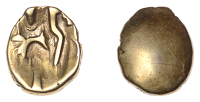 British Iron Age, GALLO-BELGIC, Morini, Uninscribed issues, gold Quarter-Stater, series D [Uniface type], plain,...