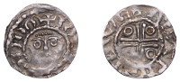 Ireland, John (as Lord), Penny, class 1b, Dublin, Adam, adam on dwe, 0.68g/12h (S 6205). Lower obverse weak (and...