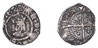 Henry VIII (1509-1547), Second coinage, Halfpenny, mm. sunburst, bust with spiky hair, reads h d g ros[––] spa,...