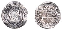 Henry VIII (1509-1547), Second coinage, Penny, Sovereign type, Durham, Bp Thomas Wolsey, mm. trefoil, tw by shield,...