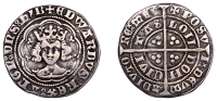 Edward III (1327-1377), Treaty period, Halfgroat, variety f, London, mm. cross potent, double annulet stops on obv.,...