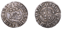 Henry VIII (1509-1547), First coinage, Halfgroat, Canterbury, Abp Warham, mm. pomegranate, reads fra rex agl, wa by...