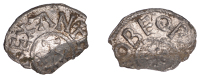 Kings of East Anglia, Eadmund (c. 855-869/70), Penny, Beornferth, [eadmvnd r]ex an, cross of three crosses, rev....