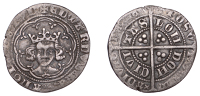 Edward III (1327-1377), Treaty period, Halfgroat, variety f, London, mm. cross potent, double annulet stops on obv.,...