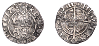 Henry VIII (1509-1547), Second coinage, Penny, Sovereign type, Durham, Bp Tunstall, mm. star on obv. only, cd by...