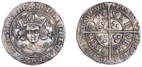 Henry VI (First reign, 1422-1461), Rosette-Mascle Issue, Groat, Calais, mm. crosses IIIa on obv., V on rev., mascle...
