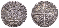 Henry VI (First reign, 1422-1461), Leaf-Pellet issue [A], Groat, London, mm. cross IIIb on obv. only, leaf on...