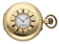 Collings & Walter. A gold half-hunting cased pocket keyless watch, 1896.
Movement: gilded three quarter plate,...