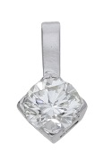 A diamond single stone pendant, set with a brilliant-cut diamond, diamond weight approximately 0.95 carat, length...