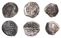 IRELAND, Edward IV (Second reign), Light Cross and Pellets coinage, Penny, Dublin,  pellets by neck, rev. quatrefoil...
