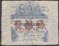 Royal Bank of Scotland, a strange partial proof/trial for £1, ND (1887-1908), partial serial number 140/651,...