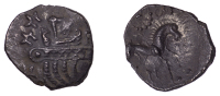 British Iron Age, ICENI, Uninscribed issues, silver Unit, Norfolk Diadem type, female head right, wearing elaborate...