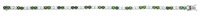 A green garnet and diamond line bracelet, set with alternating circular-cut green garnets and brilliant-cut...