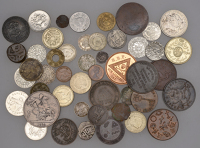 George IV, Crown, 1822 secundo (S 3805); together with miscellaneous coins, tokens, etc, in silver (7), base metal...