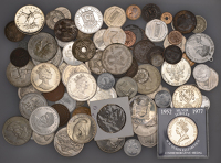 Miscellaneous, Miscellaneous World coins in base metals (approx. 100), many crown-sized, various types [Lot]. Varied...