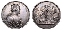 Battle of Culloden, 1746, a silver medal by R. Yeo, armoured bust of the Duke of Cumberland right, gullielmus geor...