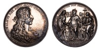 Act of Toleration, 1689, a silver medal but F. Kleinert, gvlielmvs rex angl scot franc et hybern, draped and...