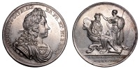 George I, Coronation, 1714, a silver medal by J. Croker, laureate bust right, rev. Britannia crowning King, 34mm,...