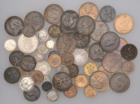 Charles II, Fourpence, 1672 (S 3384); George II, Sixpence, 1746 lima (ESC 1757; S 3710); George III, Shilling, 1787,...