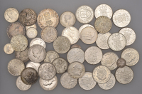 Miscellaneous, Miscellaneous 20th century World coins in silver (54), various types [Lot]. Generally extremely fine	...