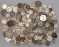 Miscellaneous, Miscellaneous European coins in silver (40) and base metals (approx 100), various types [Lot]. Varied...