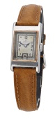 Omega. A steel and pink gold rectangular wristwatch, circa 1935. 
Movement: cal. T17, manual winding, 15 jewels,...