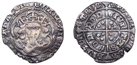 Edward IV (First reign, 1461-1470), Light coinage, Groat, class Vd, London, mm. rose, quatrefoils by neck, fleurs on...