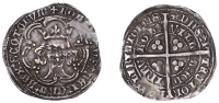 Scotland, Robert III, Groat, Edinburgh, mm. cross potent, tressure of seven arcs, trefoils on cusps, lis and...