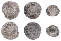 Henry VIII, Third coinage, Penny, Southward, mm. E on rev. only (within uppermost cross end), reads spinis, 0.55g/1h...