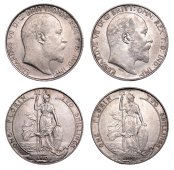 Edward V, Florins (2), 1902, 1910 (S 3981) [2]. Very fine	 £80-£100