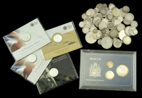 British and World coins, etc, all silver, 18th-21st centuries (131), including a few Proofs, wt. 0.6kg [131]. Varied...