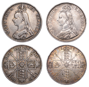 Victoria, Double Florins (2), 1888, 1889 (ESC 2699, 2701; S 3923) [2]. Fine to very fine	 £60-£80