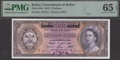 Government of Belize, $2, 1 June 1975, serial number B/1 191227, in PMG holder 65 EPQ, gem uncirculated
BNB B102b,...