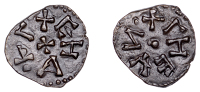 Kings of Northumbria, Anonymous Issues (c. 850-70), Styca, +ehaxγ around small cross, rev. +γhean around pellet,...