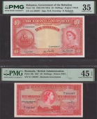 Bermuda Government, 10 Shillings, 1 May 1957, serial number N/1 296287, Lumsden and Davidson signatures, Government...