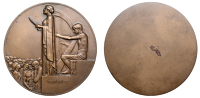 AUSTRIA, Macht der Töne [The Power of Sounds], 1911, a uniface bronze medal by A. Hartig, robed female standing...